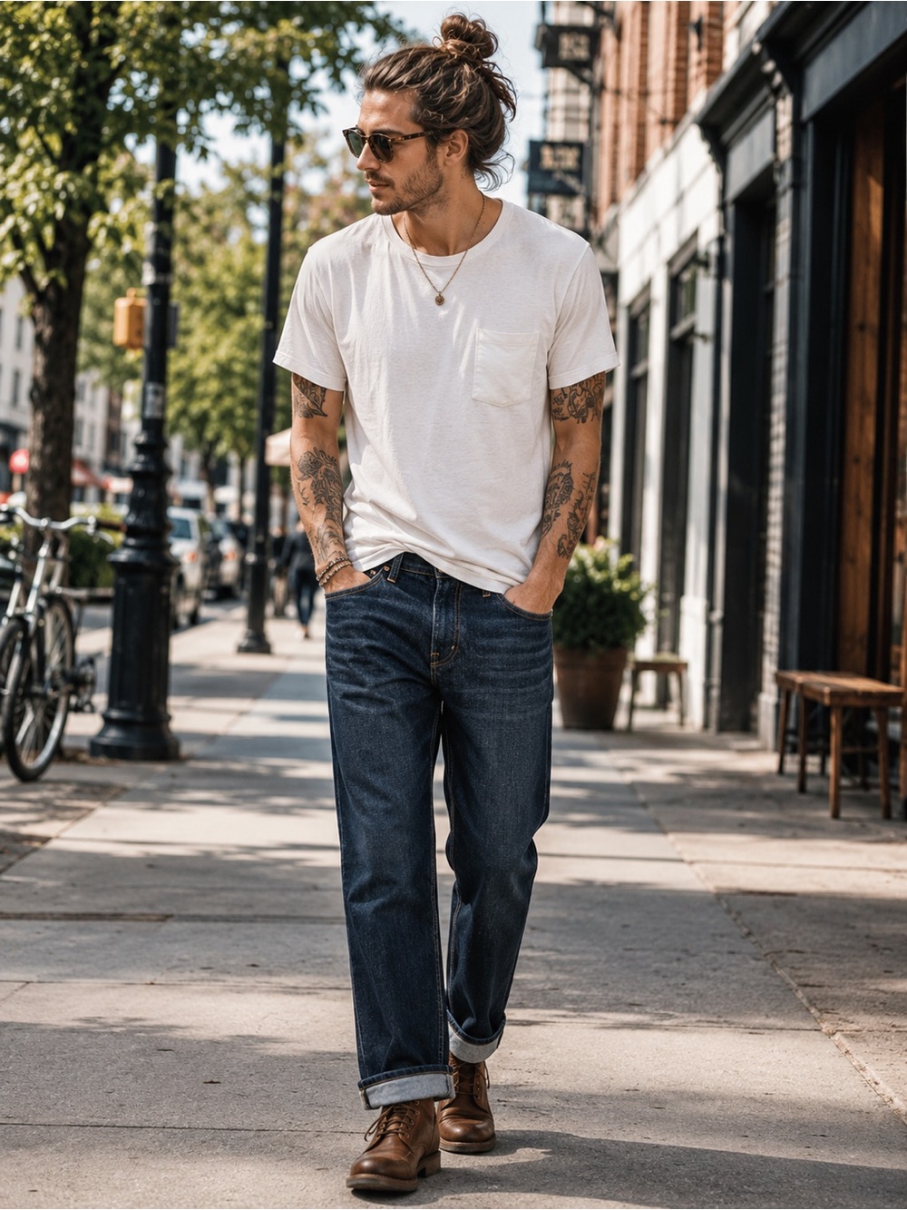 Alesbury Straight Leg Jeans Dark Wash 31x32 Mid Blue Denim